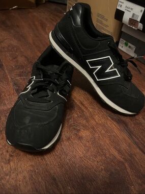 New Balance Black Sneakers with White Trim